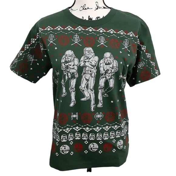 Disney Parks Star Wars Stormtrooper Holiday Sweater T Shirt Youth Size L NWT - Picture 1 of 10